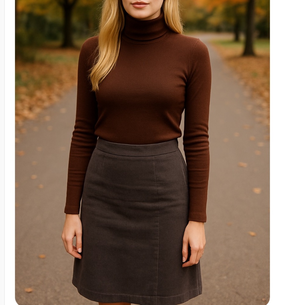 Façonnable Skirt Dark Brown Corduroy academia preppy Ivy university equestrian 8